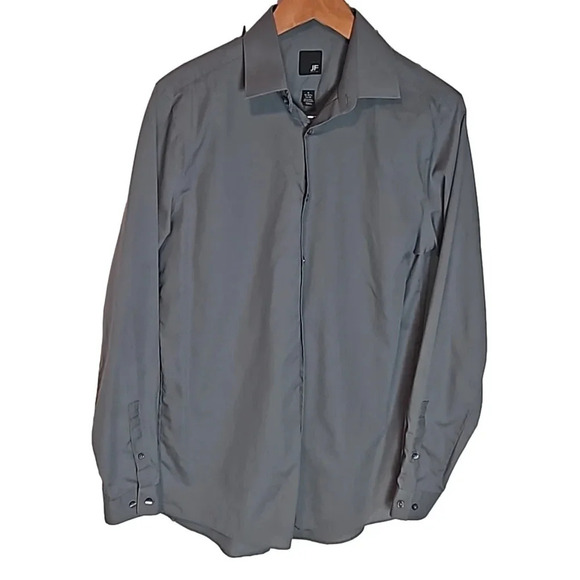 JF J. Ferrar Men's Button DownShirt Top Size M 34-35 Dress Long Sleeve - Picture 2 of 10